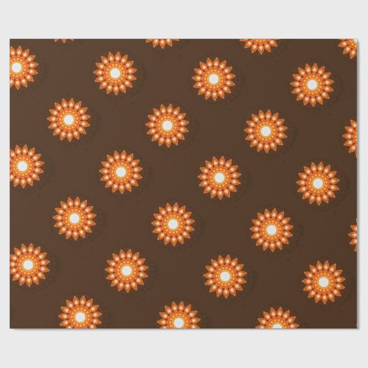 EXTRAVAGANTE ORANGE BLUME GESCHENKPAPIER (Flach)