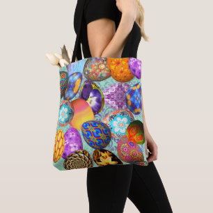 Extravagante Ostereier auf tadellosem Damast Tasche