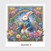 Extravagante Osterkaninchen im verketteten Glasgar Aufkleber (Blatt)