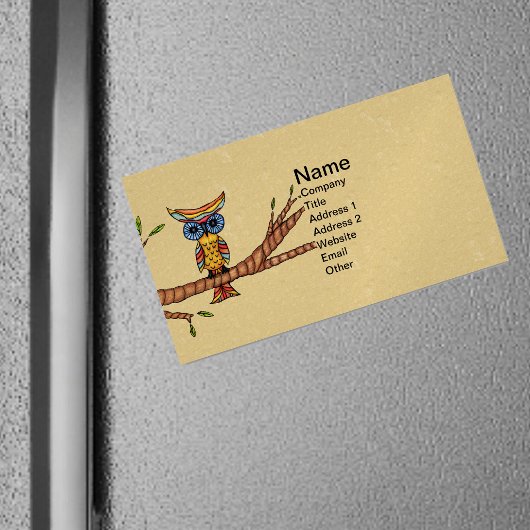 Extravagante Owl Tree Branch Magnetische Visitenkarte