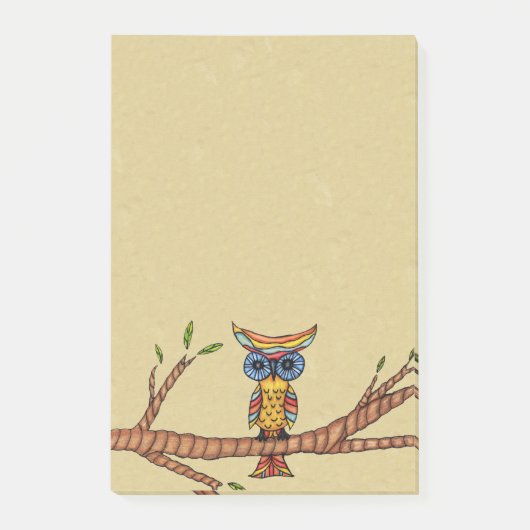 Extravagante Owl Tree Branch Post-it Klebezettel (Vorderseite)
