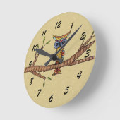 Extravagante Owl Tree Branch Runde Wanduhr (Winkel)