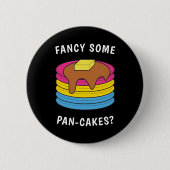 Extravagante Pan-cakes Funny LGBTQ Pansexual Pride Button (Vorderseite)