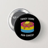 Extravagante Pan-cakes Funny LGBTQ Pansexual Pride Button (Vorne & Hinten)