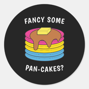 Extravagante Pan-cakes Funny LGBTQ Pansexual Pride Runder Aufkleber