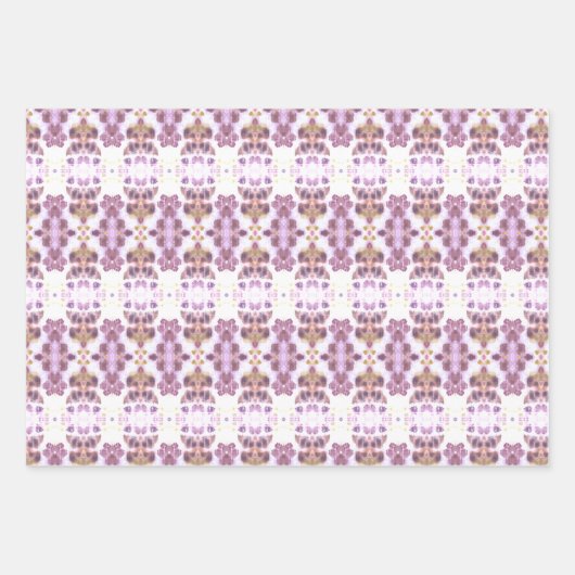 Extravagante Papierhandschuhe aus rosa und Mauve Geschenkpapier Set (Vorderseite)