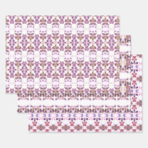 Extravagante Papierhandschuhe aus rosa und Mauve Geschenkpapier Set