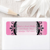 Extravagante Party-Adressbezeichnungen in Rosa und (Insitu)