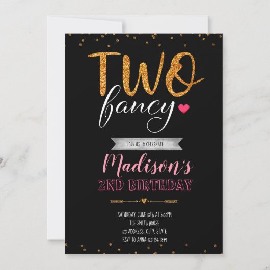 Extravagante Party Einladung des Geburtstages zwei (Vorderseite)