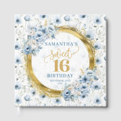 Extravagante Pastel Blue 16 . Geburtstag Unterschr Gästebuch (Vorderseite)