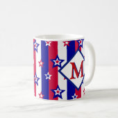 Extravagante Patriotische US Flagge mit Monogramm Kaffeetasse (VorderseiteRechts)