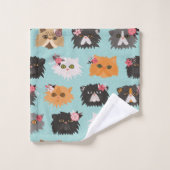 Extravagante persische Katzen Badhandtuch Set (Waschlappen)