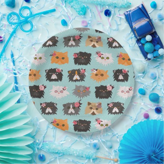 Extravagante persische Katzen Pappteller (Party)