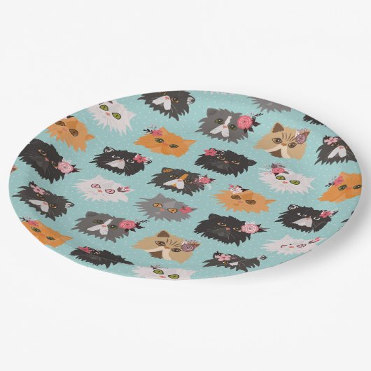 Extravagante persische Katzen Pappteller (Schrägansicht)