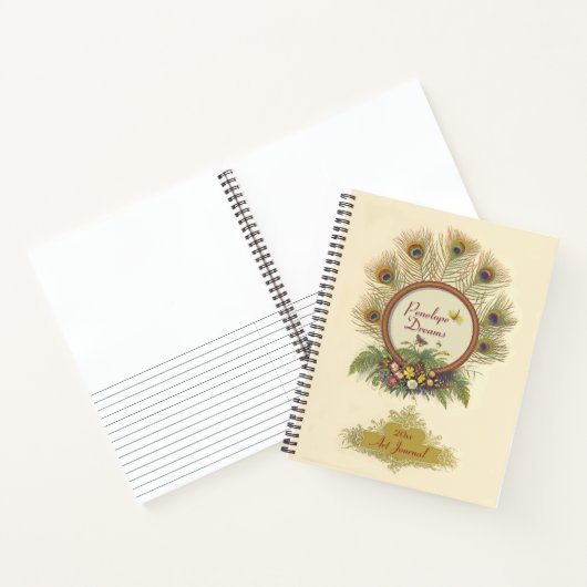 Extravagante Pfauenfedern Flora und Fauna Notizblock (Innenseite)