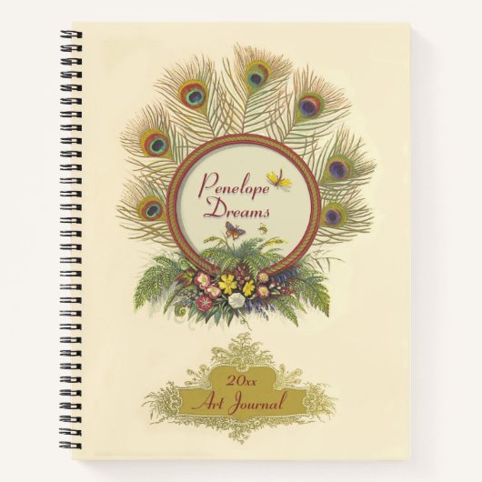 Extravagante Pfauenfedern Flora und Fauna Notizblock (Vorderseite)