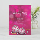 Extravagante Pink Bokeh Lights - Einladung (Stehend Vorderseite)