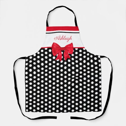 Extravagante Polka Dots, Red Bow Schürze (Vorderseite)