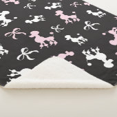 Extravagante Poodles Rosa und Schwarz Sherpadecke (3/4)