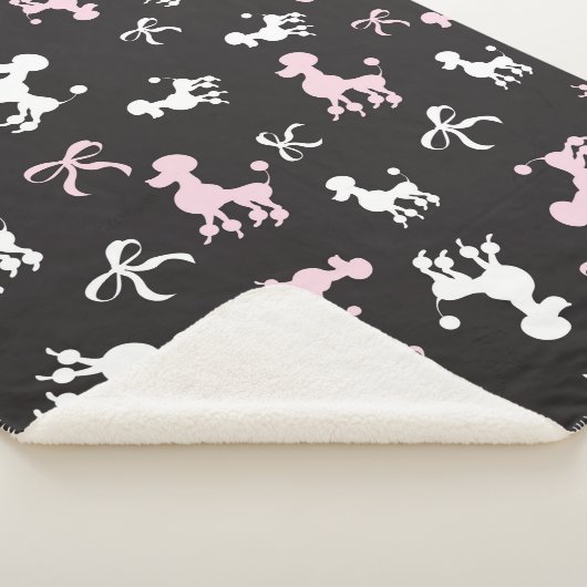 Extravagante Poodles Rosa und Schwarz Sherpadecke (3/4)