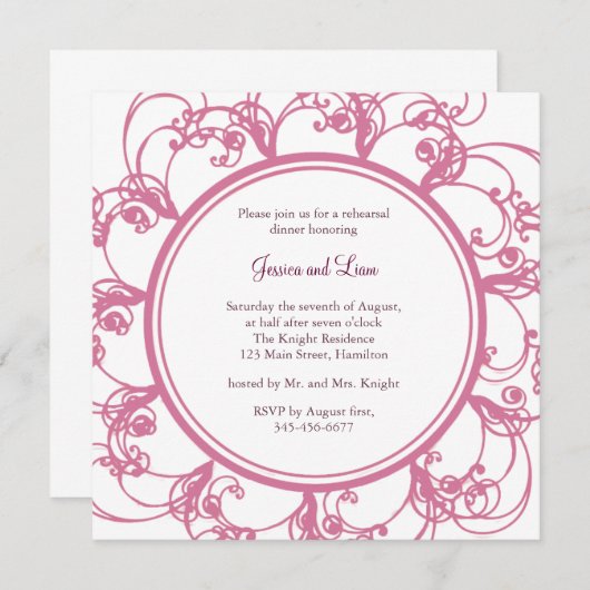 Extravagante Probe Einladung (Vorne/Hinten)