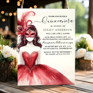 Extravagante Prom Maske Fun Masquerade Quinceañera Einladung