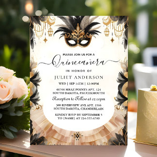 Extravagante Prom Maskerade Fun Maskenball Quincea Einladung