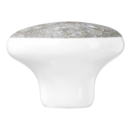 extravagante, raffinierte Sequins Perlweiße Spitze Keramikknauf (Seitenansicht)