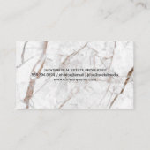 Extravagante Rahmen mit Monogramm | Weißer Marmor Visitenkarte (Rückseite)