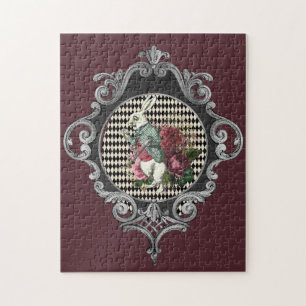 Extravagante Rahmen Weißes Kaninchen Puzzle