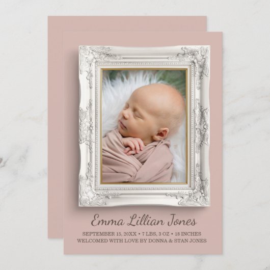 Extravagante Rahmengeburt Ankündigung (Vorne/Hinten)