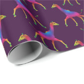 Extravagante Rainbow-farbene Giraffen Geschenkpapier (Rolleneckpunkt)