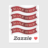 Extravagante Red Banner Maple Syrup Jar Labels für (Blatt)
