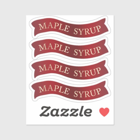 Extravagante Red Banner Maple Syrup Jar Labels für (Blatt)