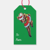 Extravagante Rentier-Geschenkmarke Geschenkanhänger (Rückseite)