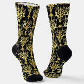 Extravagante Retro-Stilsocken aus Schwarz und Gold Socken (Gewinkelt)