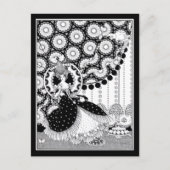 Extravagante Rokoko Frau Russische Jugendstil Postkarte (Vorderseite)