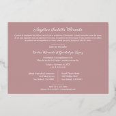 Extravagante romantische Rose Gold My XV Spanisch Folieneinladung (Rückseite)