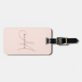 Extravagante Rosa-Monogramm Gepäckanhänger (Vorderseite horizontal)