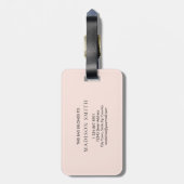 Extravagante Rosa-Monogramm Gepäckanhänger (Rückseite vertikal)