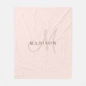 Extravagante Rosa-Monogramm-Schrift Fleecedecke (Vorderseite)