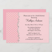 Extravagante Rosa Trim Bridal Dusche Einladung (Vorne/Hinten)