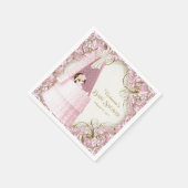 Extravagante Rosa- und Gold-Baby-Dusche Serviette (Ecke)