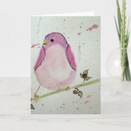 Extravagante rosa Vogel-Raum-Gruß-Karte Karte