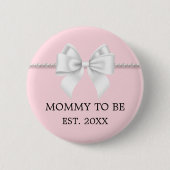 Extravagante Rosa Zwergmutter als Babydusche Button (Vorderseite)