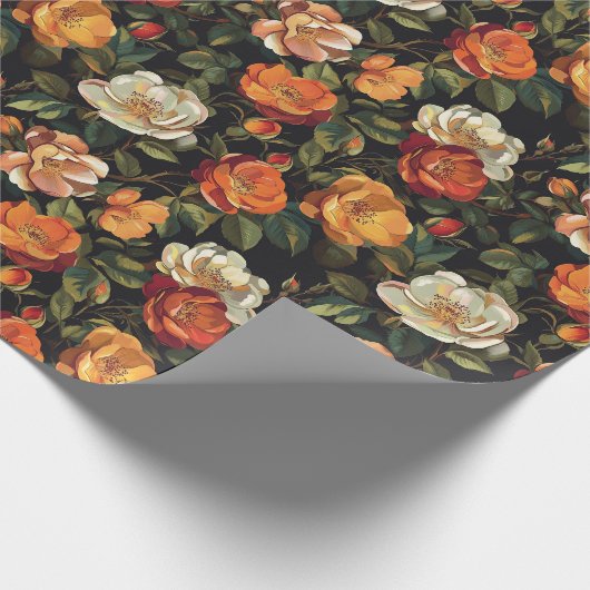 Extravagante Rose Geschenkpapier (Ecke)