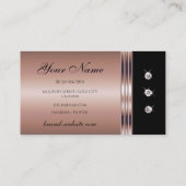 Extravagante Rose Gold Black Dazzling Rhinestones Visitenkarte (Rückseite)