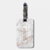 Extravagante Rose-Gold-Imitate Marmor Gepäckanhänger (Rückseite vertikal)