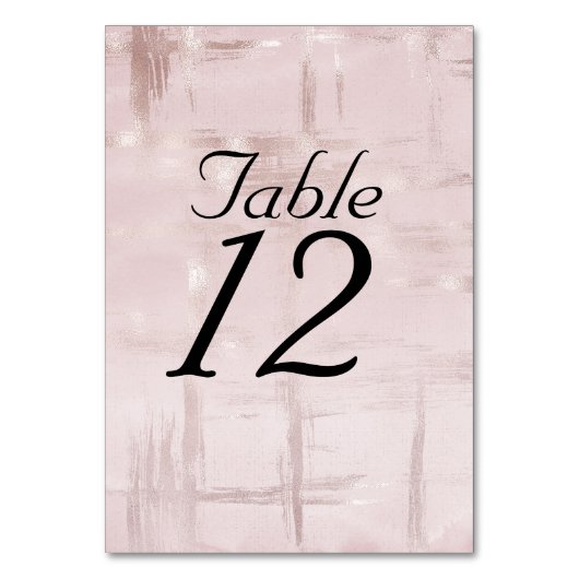 Extravagante Rose Gold Pink Tischnummer (Vorderseite)