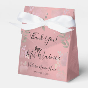 Extravagante Rose Quinceanera Gold Gefälligkeitsb Geschenkschachtel